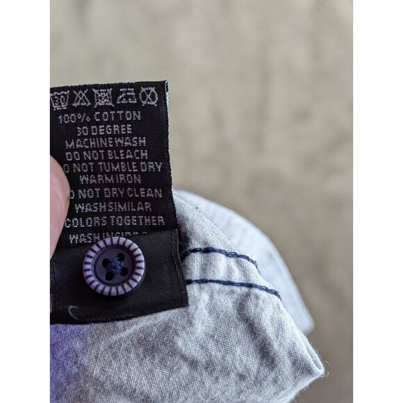 Across The Pond Diamond Button Down Long Sleeve Blue Dress Shirt Mens SZ: M - Picture 9 of 11